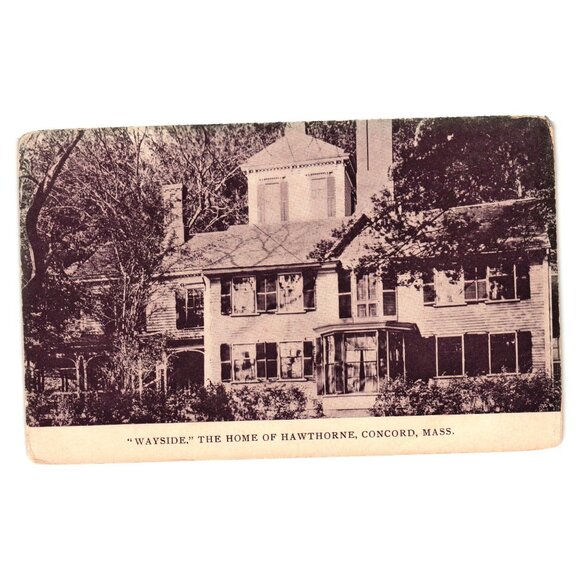 Antique Wayside Home Of Hawthorne Concord Mass Postcard Published Mrs G N Tanner - Picture 1 of 2